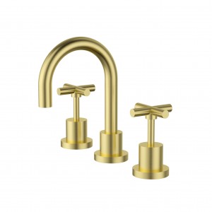 PLNZ Brushed Gold Full Turn Lead Free Basin Tap Set